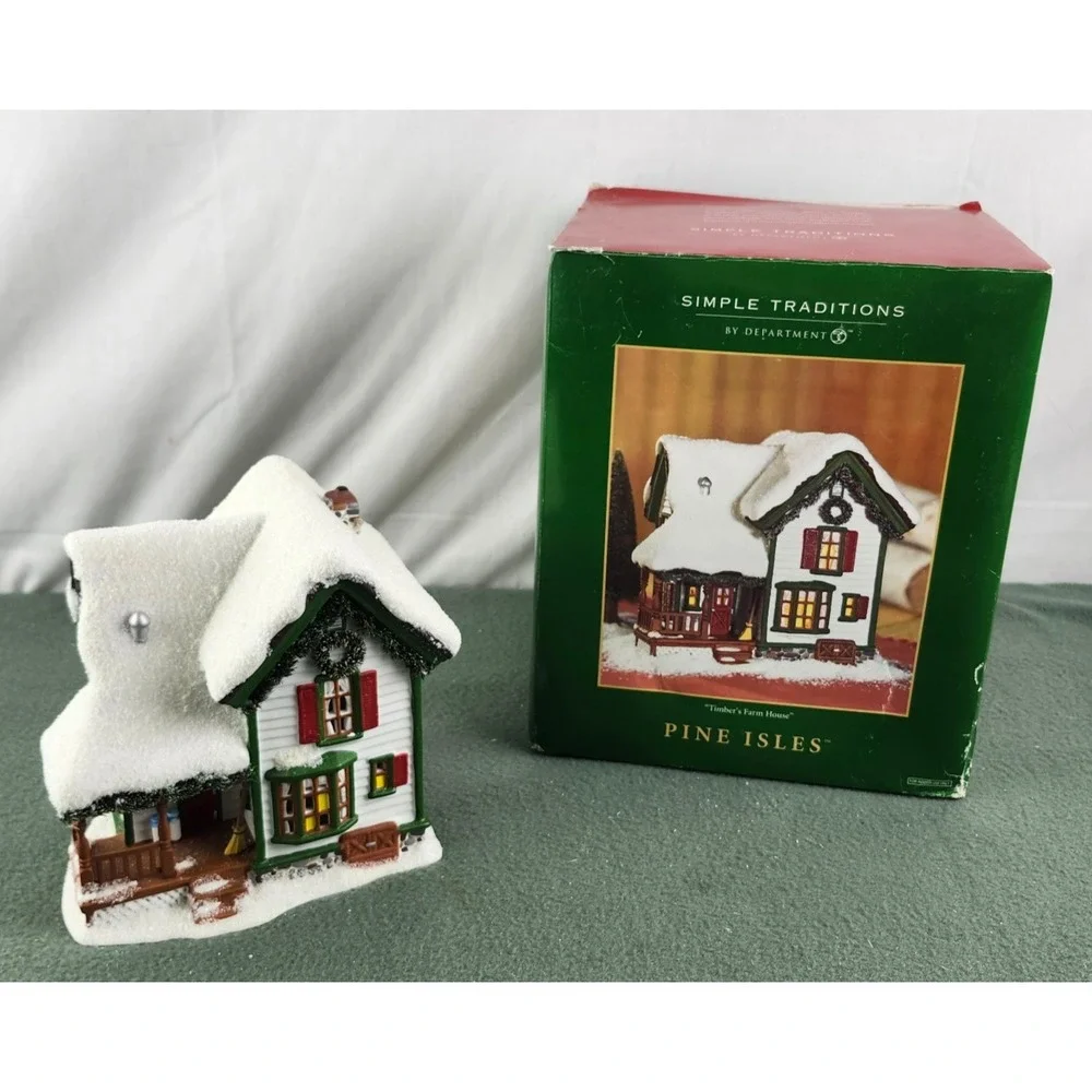 Dept 56 Simple Traditions Pine Isles Timber's Farm House Village w/ Box 2004